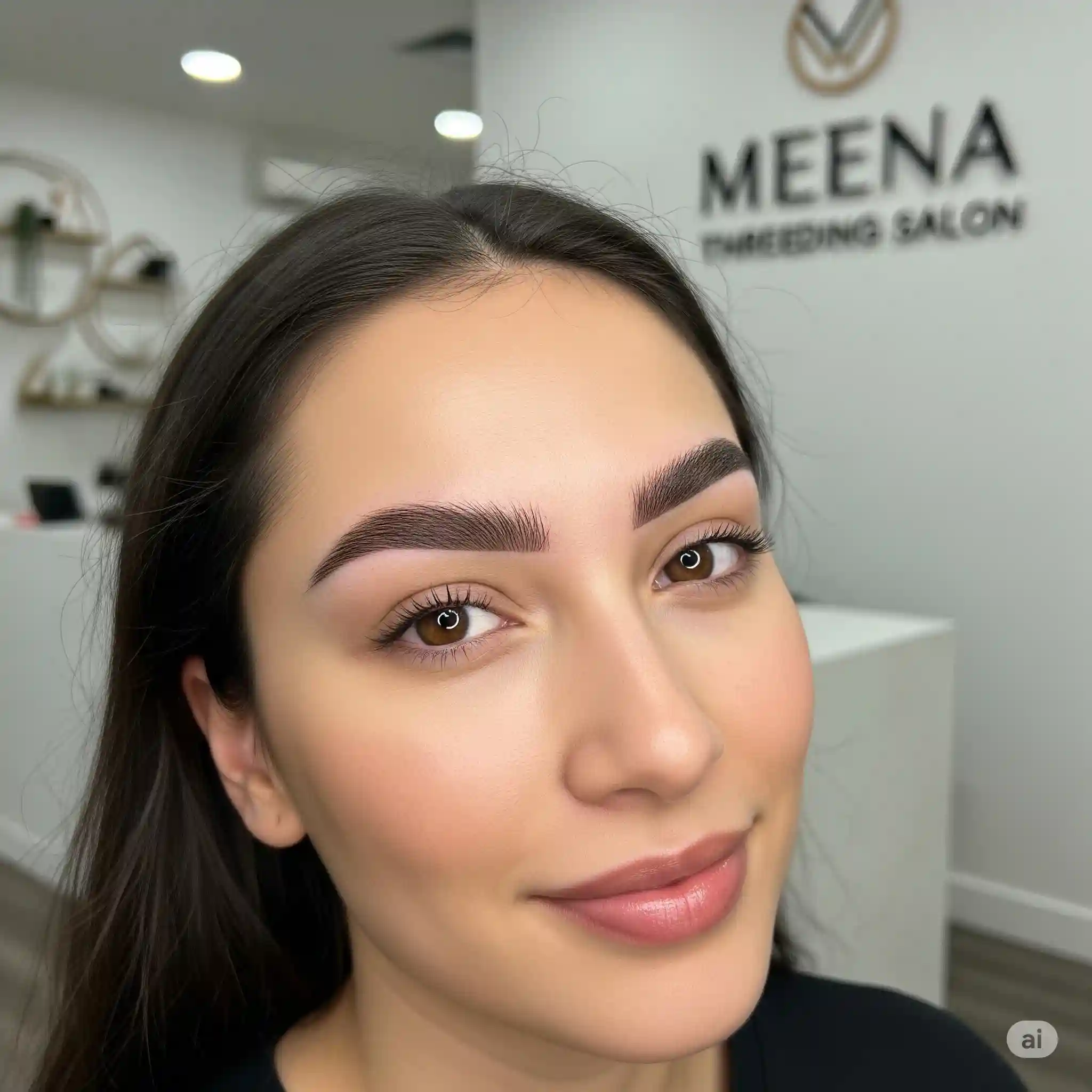 Professional eyebrow shaping and tinting results at Meena Beauty Salon