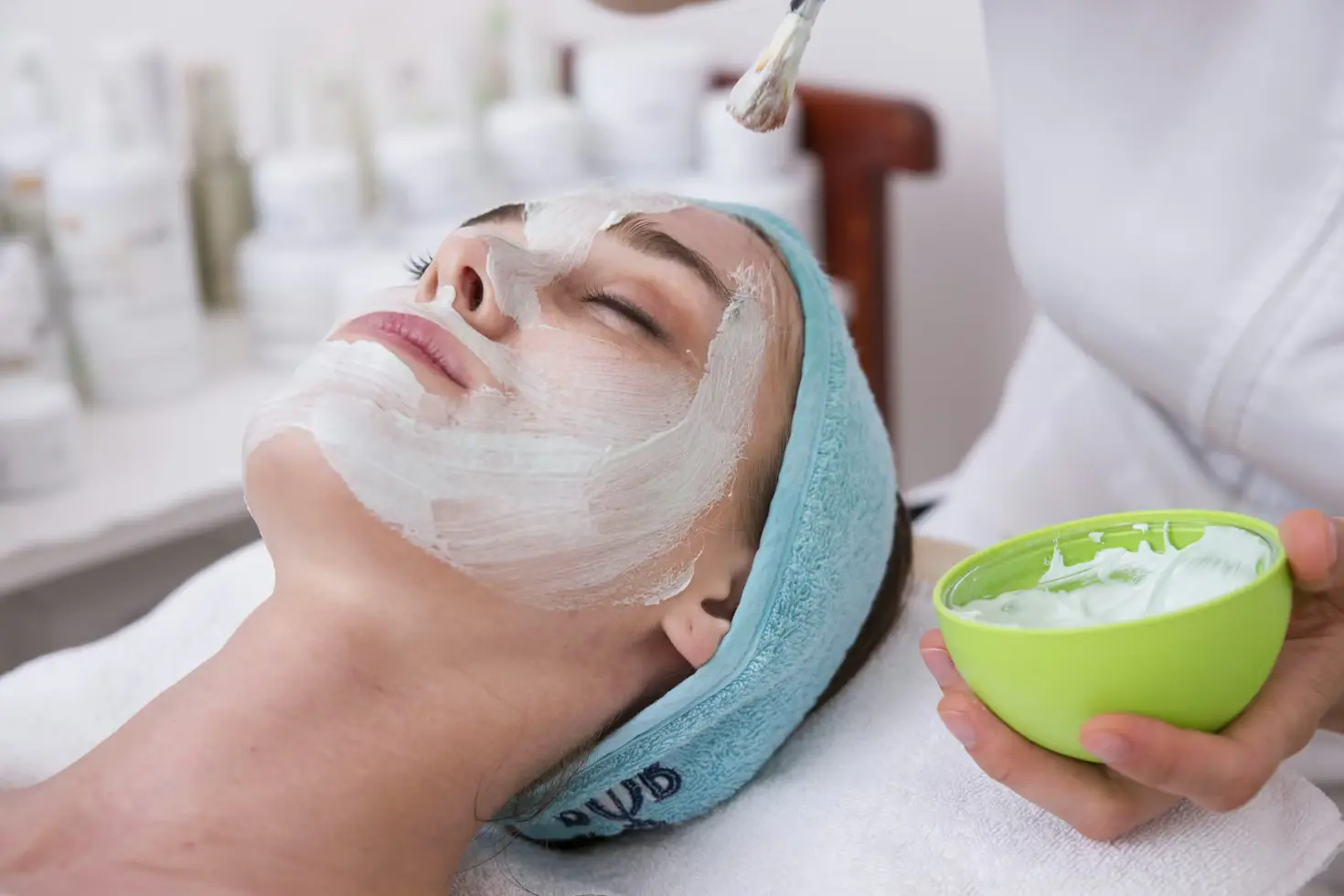Serene spa setting for an organic facial, emphasizing natural and effective skincare